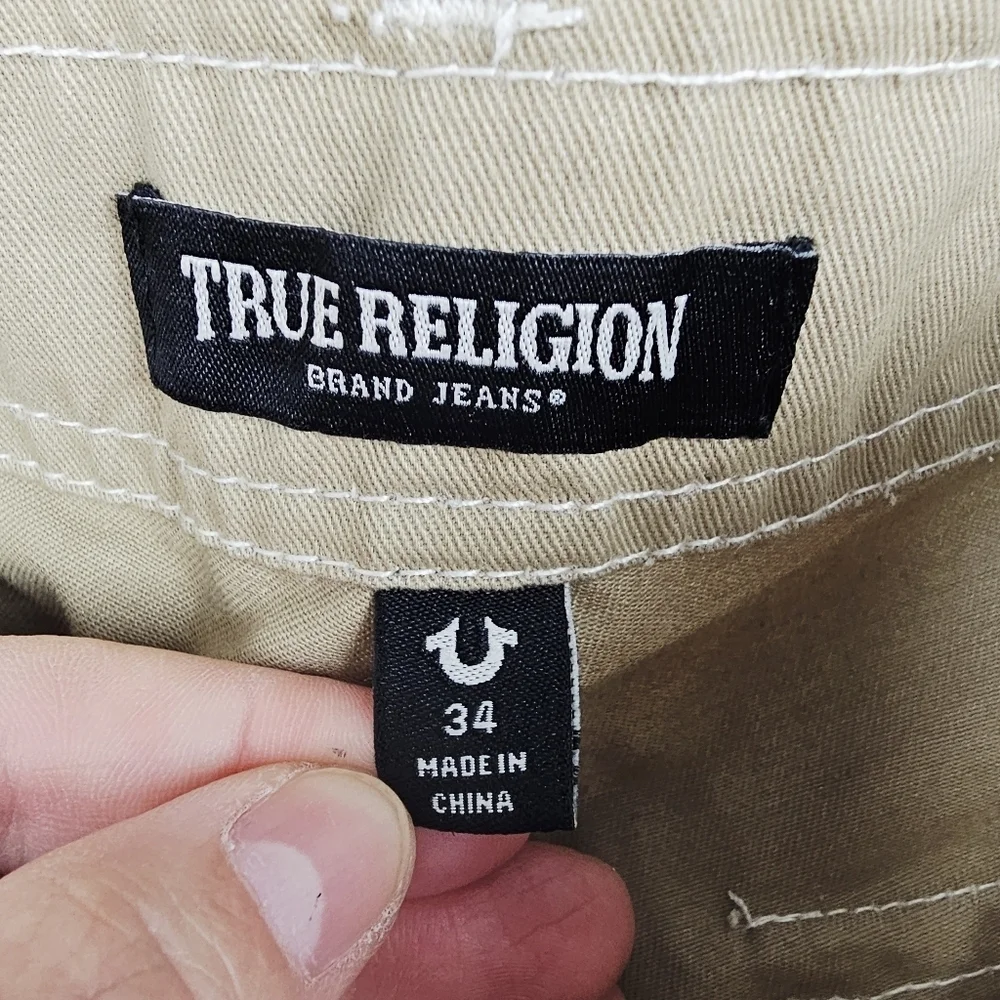 True Religion Men's Travertine Tan Cargo Pants #108335 NWT